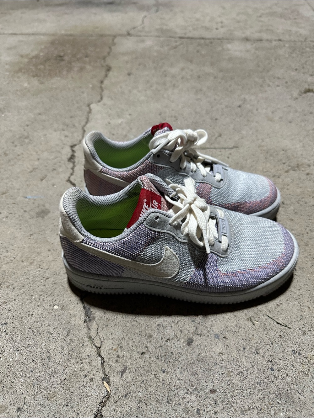 Nike Air Force 1 Crater Flyknit Wolf Grey Sneakers 3.5Y / Women’s 5